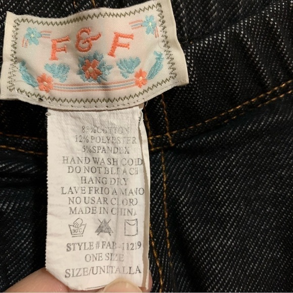 F&F Girls Pull-on Stretch Leggings Jeggings One Size Indigo Dark Blue Fabric. - Picture 5 of 9